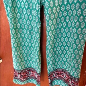 Rue21 Teal and Pink Patterned Pants
